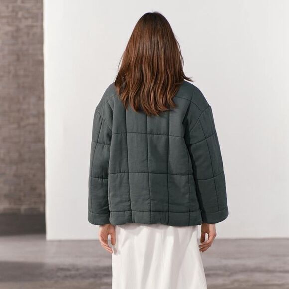 ZARA DOUBLE BREASTED QUILTED BOHO JACKET ZW COLLECTION - Picture 9 of 12